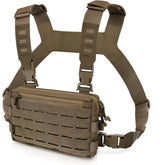 Tactical/outdoor gear: 1000D Airsoft bag, Molle vest, chest bag, camping pack, EDC hunting/hiking kit.
