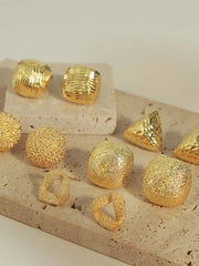 Gold-Plated Geometric Stud Earrings