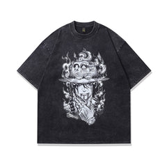 T-Shirt Water-Washed Loose Fit Pure Cotton Short Sleeve Tee