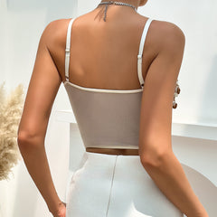 Luxury Solid Mesh Breathable Shell Pendant Sweet Girl Underwire Gathered Small Camisole