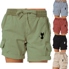 Women Shorts Solid Fashion Drawstring Pants Streetwear Clothing Casual Female Summer Clothing Cargo Bottoms