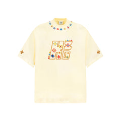 Retro Ethnic Embroidered Short Sleeve T-Shirt Men's Casual Versatile Couple Top